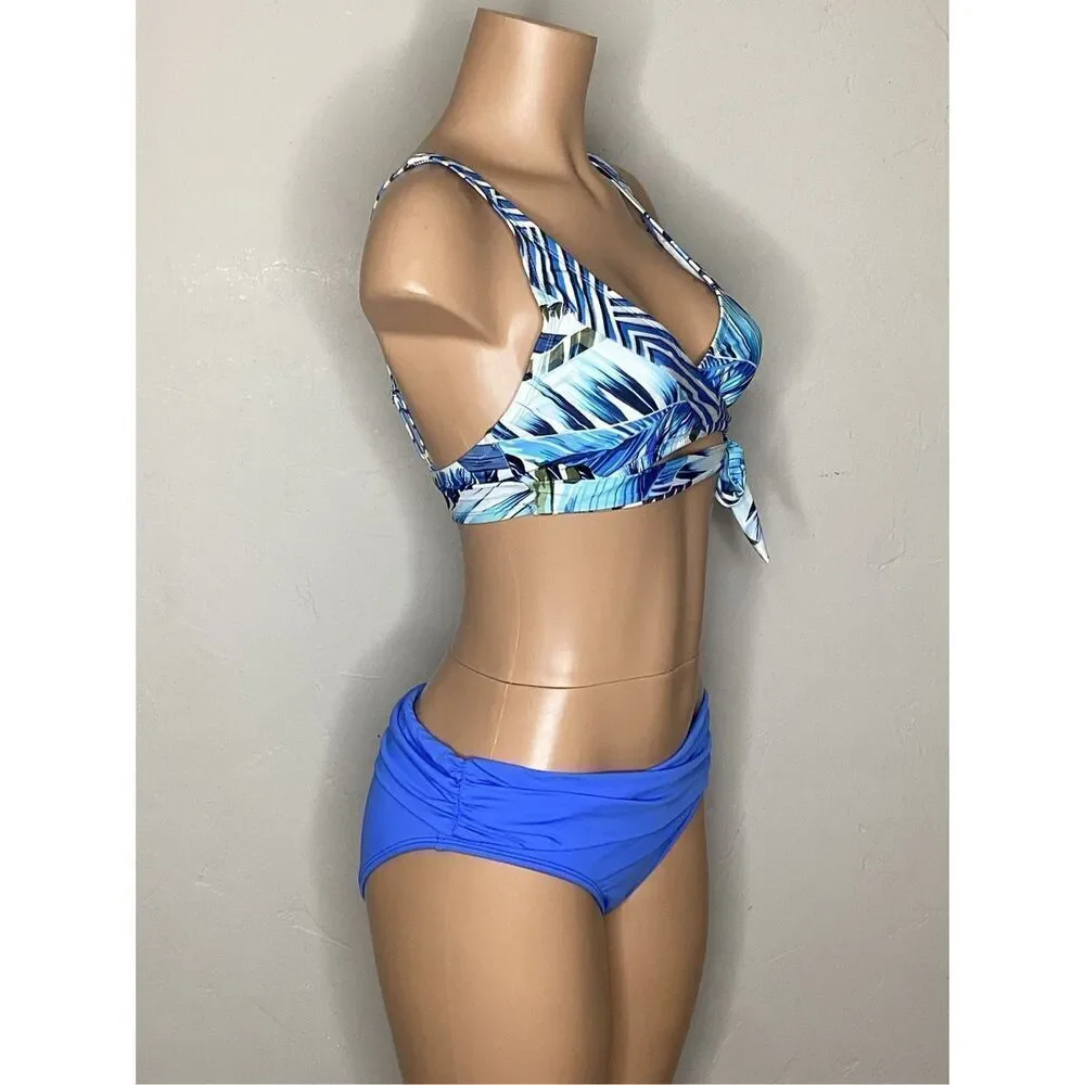 New blue tropical bikini La Blanca/Kenneth Cole mix